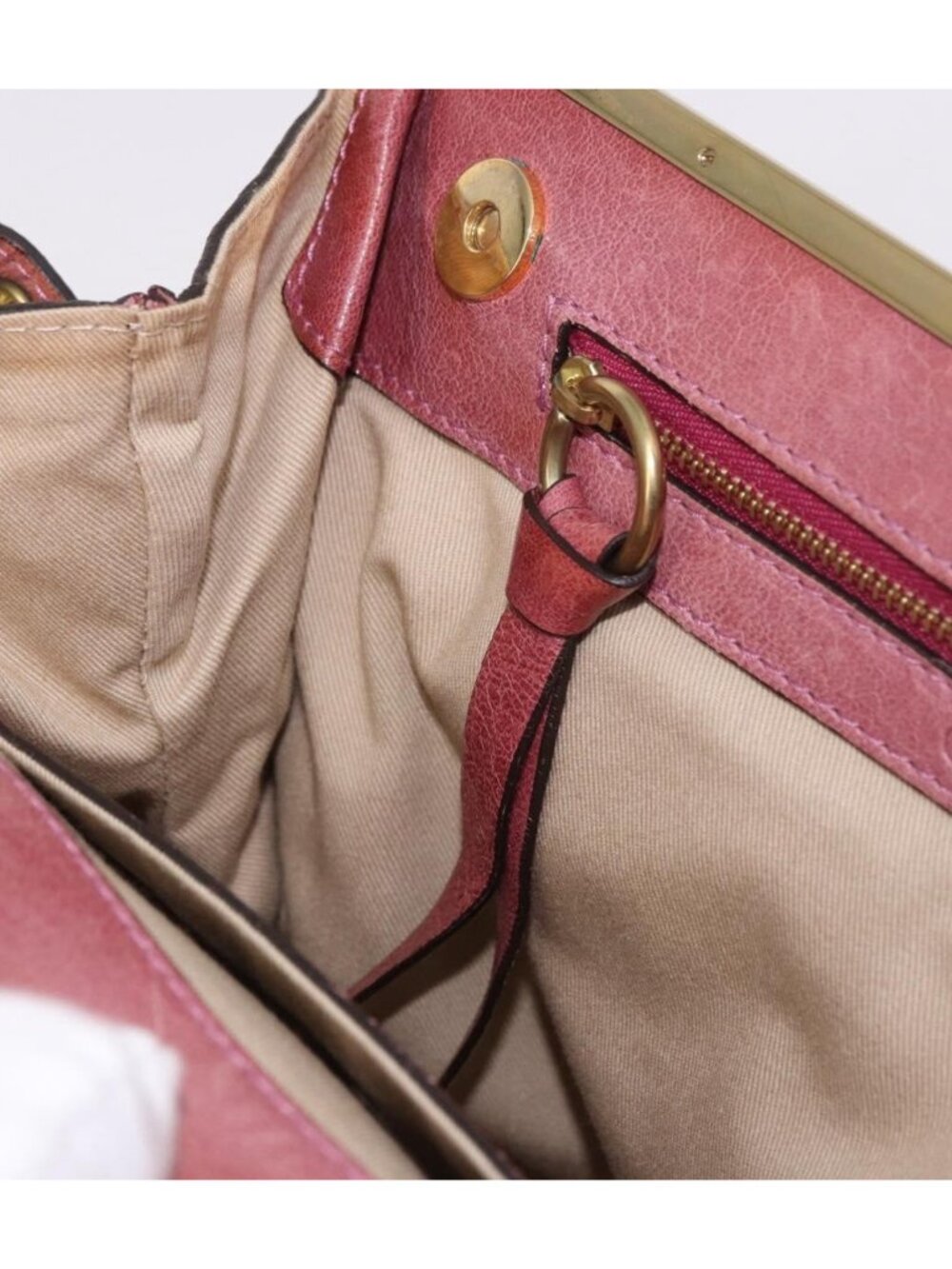 Chloe Shoulder Bag Leather Pink Gold - Picture 14 of 16
